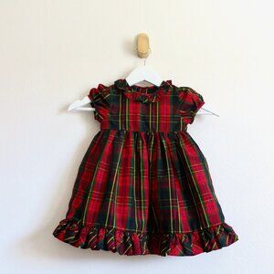 NEW! Ralph Lauren Plaid Tartan Dress with Bloomers Holiday Red Baby 18 Months